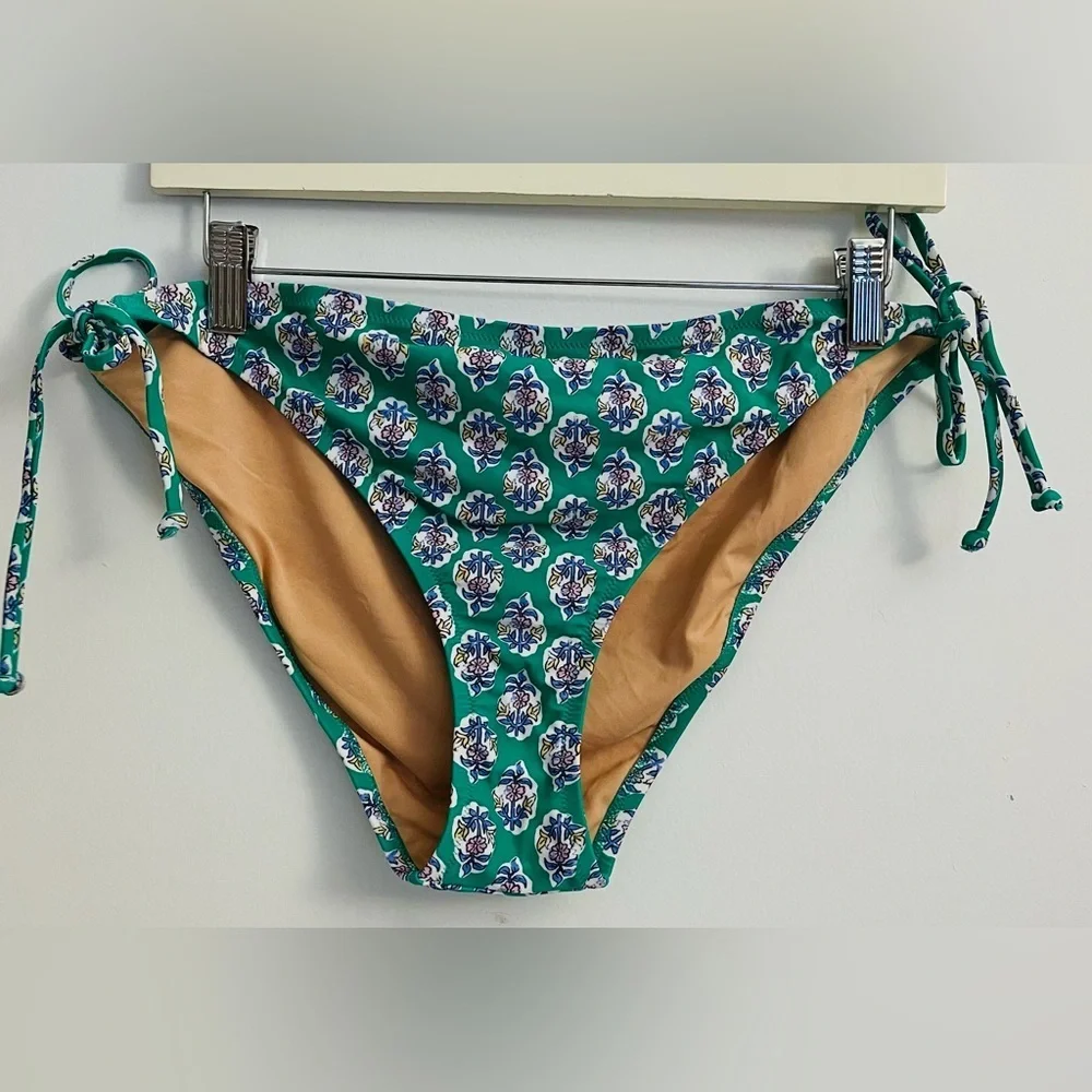 J. Crew Teal Floral Bikini Bottom Size XXL -NWT